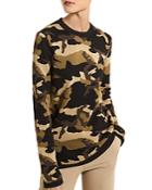 Michael Kors Cotton Camo Pattern Crewneck Sweater
