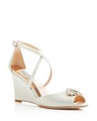 Badgley Mischka Abigail Criss Cross Wedge Sandals