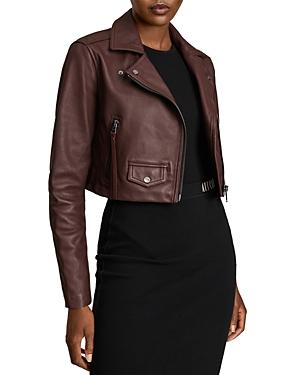 Allsaints Elora Cropped Leather Biker Jacket