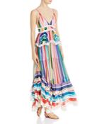 Rococo Sand Striped Ruffled Maxi Dress