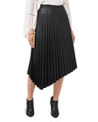 Vince Camuto Pleated Faux Leather Skirt