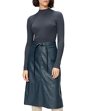 Ted Baker Alltaa Knitted Bodice Pleather Skirt Dress