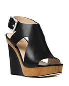 Michael Michael Kors Women's Josephine Leather Platform Wedge Sandals