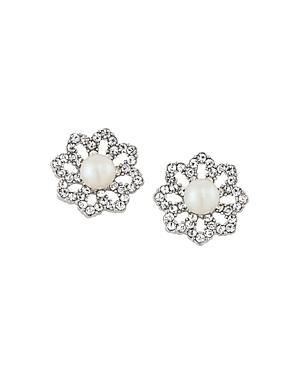 Carolee Faux Pearl Flower Earrings