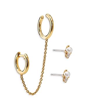 Nadri Ear Cuff & Stud Earrings, Set Of 2