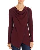 Marc New York Performance Cowl Neck Waffle-knit Top