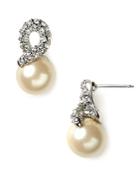 Carolee Elegant Bride Pearl And Pave Earrings
