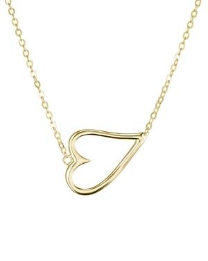 Aqua Sideways Open Heart Pendant Necklace In 18k Gold-plated Sterling Silver Or Sterling Silver, 15 - 100% Exclusive