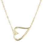 Aqua Sideways Open Heart Pendant Necklace In 18k Gold-plated Sterling Silver Or Sterling Silver, 15 - 100% Exclusive