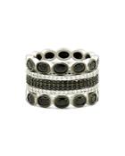 Freida Rothman Industrial Finish Five-stack Ring In Rhodium-plated Sterling Silver