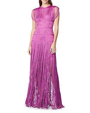 Herve Leger Banded Fringe Gown