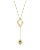 Diamond And Tsavorite Y Necklace In 14k Yellow Gold, 17 - 100% Exclusive