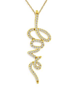 Bloomingdale's Diamond Love Pendant Necklace In 14k Yellow Gold, 0.20 Ct. T.w- 100% Exclusive