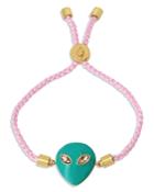 Kurt Geiger London Alien Charm Friendship Braided Slider Bracelet In Gold Tone