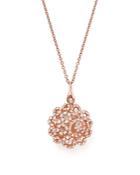 Roberto Coin 18k Rose Gold Mini Moresque Diamond Pendant Necklace, 18
