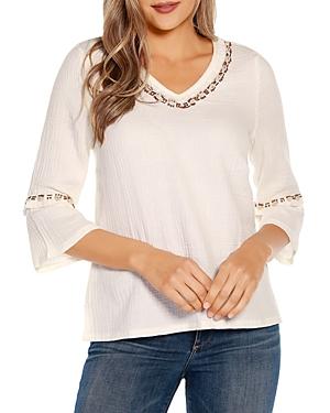 Belldini Embellished Gauze Top
