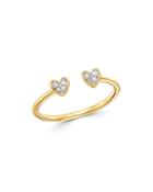 Adina Reyter 14k Yellow Gold Pave Diamond Open Heart Ring