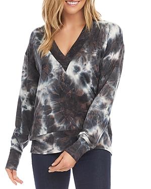 Karen Kane Tie Dyed V Neck Sweatshirt