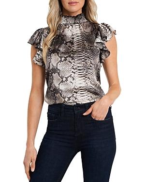 1.state Ruffled Python-print Top