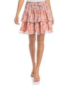 Aqua Paisley Print Ruffled Mini Skirt - 100% Exclusive