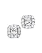 Bloomingdale's Diamond Princess Halo Stud Earrings In 14k White Gold, 0.45 Ct. T.w. - 100% Exclusive