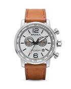 Brera Orologi Dinamico Stainless Steel Watch With Light Brown Leather Strap, 44mm