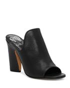 Vince Camuto Women's Gerrty Peep Toe High-heel Leather Mules