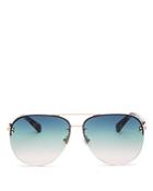 Kate Spade New York Women's Jakayla Brow Bar Rimless Aviator Sunglasses, 62mm