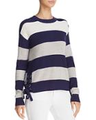 Minnie Rose Lace-up Striped Sweater