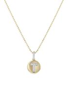 Bloomingdale's Diamond Accent Initial T Pendant Necklace In 14k Yellow Gold, 0.05 Ct. T.w. - 100% Exclusive