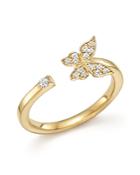 Diamond Butterfly Ring In 14k Yellow Gold, .10 Ct. T.w.