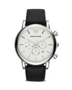 Emporio Armani 3-hand Chronograph Leather Strap Watch, 46mm