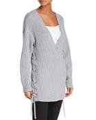 Rag & Bone/jean Lace-up Oversized Merino Wool Sweater