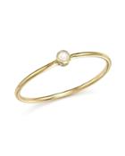 Zoe Chicco 14k Yellow Gold And Opal Bezel Thin Band Ring