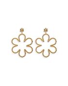 Luv Aj Pave Daisy Rope Drop Earrings In Gold Tone