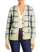 Tory Burch Button Front Plaid Cardigan
