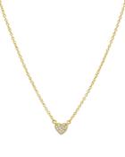 Aqua Small Embellished Heart Pendant Necklace In 14k Gold-plated Sterling Silver Or Sterling Silver, 16 - 100% Exclusive