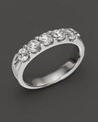 Certified Diamond 5 Station Band In 18k White Gold, 1.0 Ct. T.w.