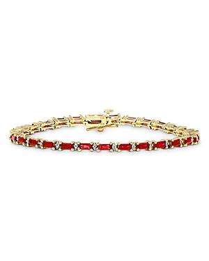 Bloomingdale's Ruby & Diamond Tennis Bracelet In 14k Yellow Gold - 100% Exclusive