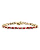 Bloomingdale's Ruby & Diamond Tennis Bracelet In 14k Yellow Gold - 100% Exclusive