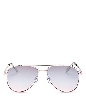 Le Specs Women's Kingdom Mirrored Brow Bar Sunglasses, 57mm