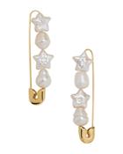 Baublebar Charisse Cultured Freshwater Pearl Safety Pin-motif Drop Earrings