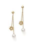 Bloomingdale's Cultured Freshwater Pearl & Beaded Dangle Charm Earrings In 14k Yellow Gold - 100% Exclusive