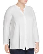 Eileen Fisher Plus Banded-collar Tunic Top