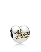Pandora Clip - 14k Gold & Sterling Silver Heart Of Love, Moments Collection