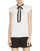 Maje Lierro Ruffle Overlay Top