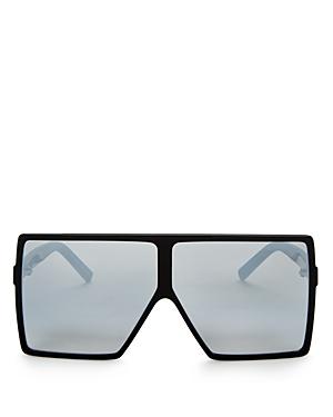 Saint Laurent Mirrored Oversized Shield Sunglasses, 69mm