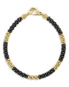 Lagos 18k Yellow Gold & Black Ceramic Caviar Bracelet - 100% Exclusive