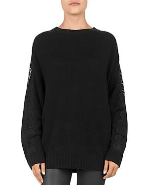 The Kooples Lace Sleeve Knit Sweater