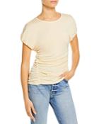 Rebecca Taylor Cotton Ruched Side Tee